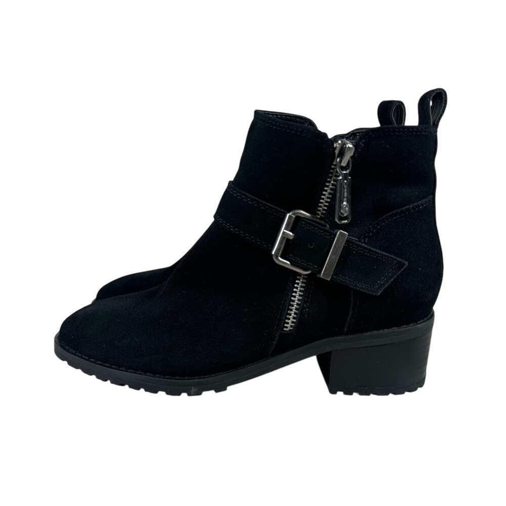 Blondo Bootie Women's 5.5 Susan Waterproof Black Suede Ankle Buckle Detail‎